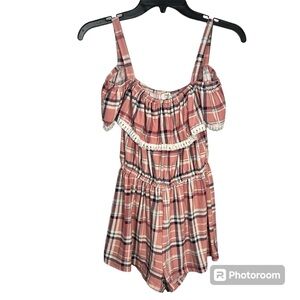 Jolie & Joy Plaid Shorts Romper Size L(14)‎ Girl